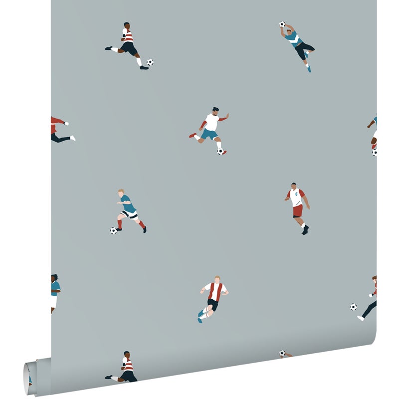 Tapeta piłkarze jasnoniebieskim - 50 x 900 cm - ESTAHOME