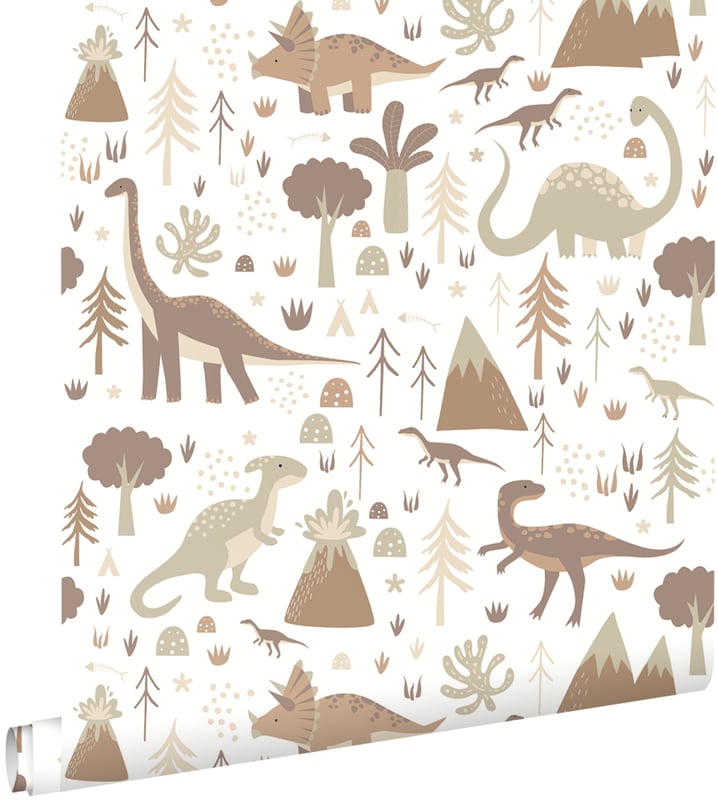 Tapeta dinozaury brązowym - 50 x 900 cm - ESTAHOME