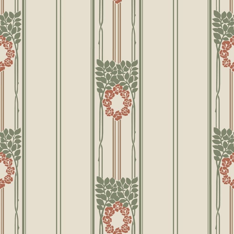 Tapeta kwiaty szaro zielonym - 53 cm x 10.05 m - DURO