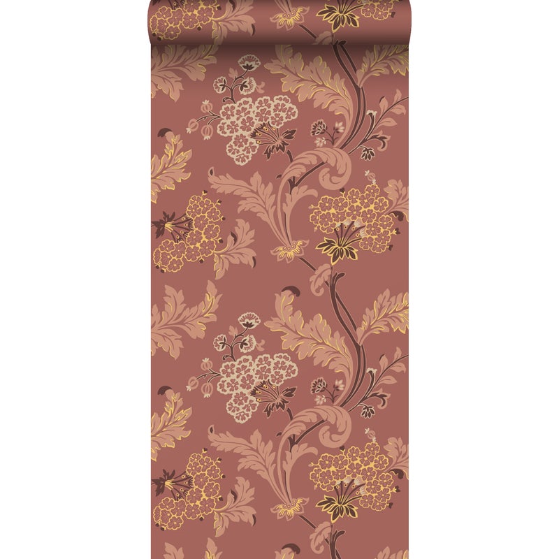 Tapeta kwiaty czerwonym - 53 cm x 10.05 m - DURO