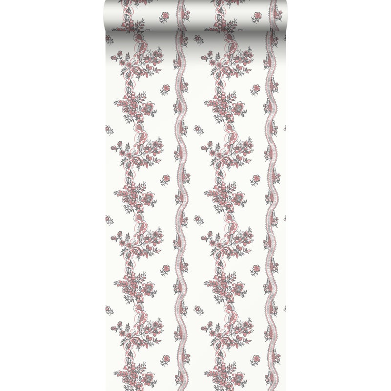 Tapeta kwiaty czerwonym - 53 cm x 10.05 m - DURO