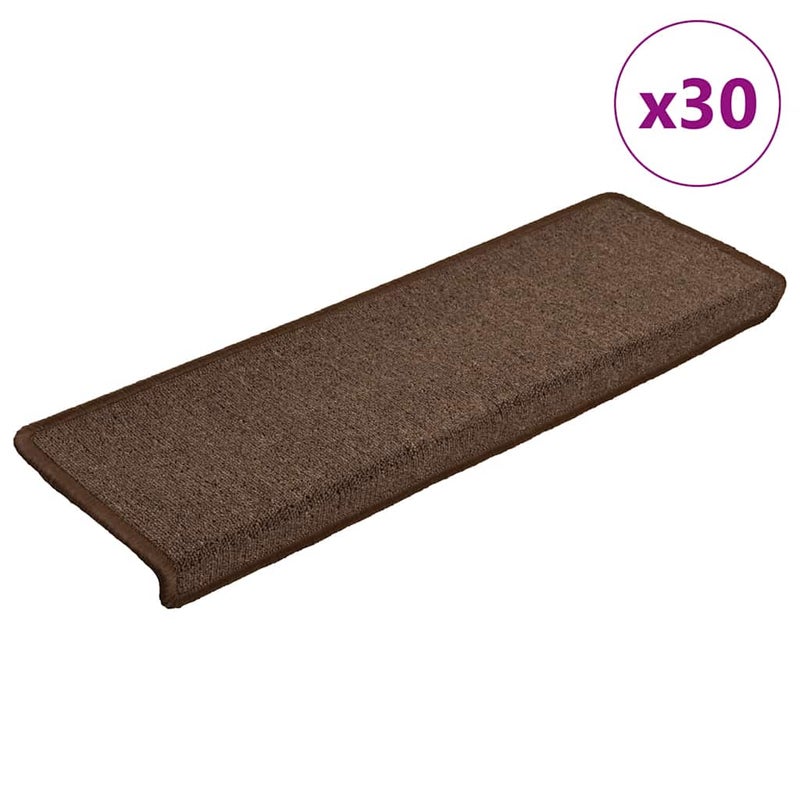 Maty na schody 30 szt. 65x21x4 cm Brąz kawowy, prostokątna krawędź vidaXL
