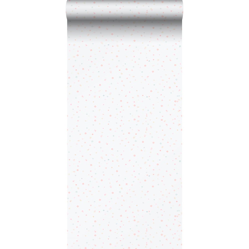 Tapeta kropki różowym,niebieskimIbiałym - 53 cm x 10.05 m - SANDERS & SANDERS