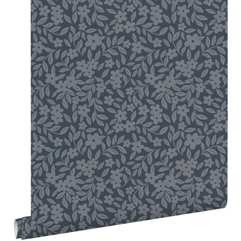 Tapeta kwiaty ciemnoniebieskim - 50 x 900 cm - ESTAHOME