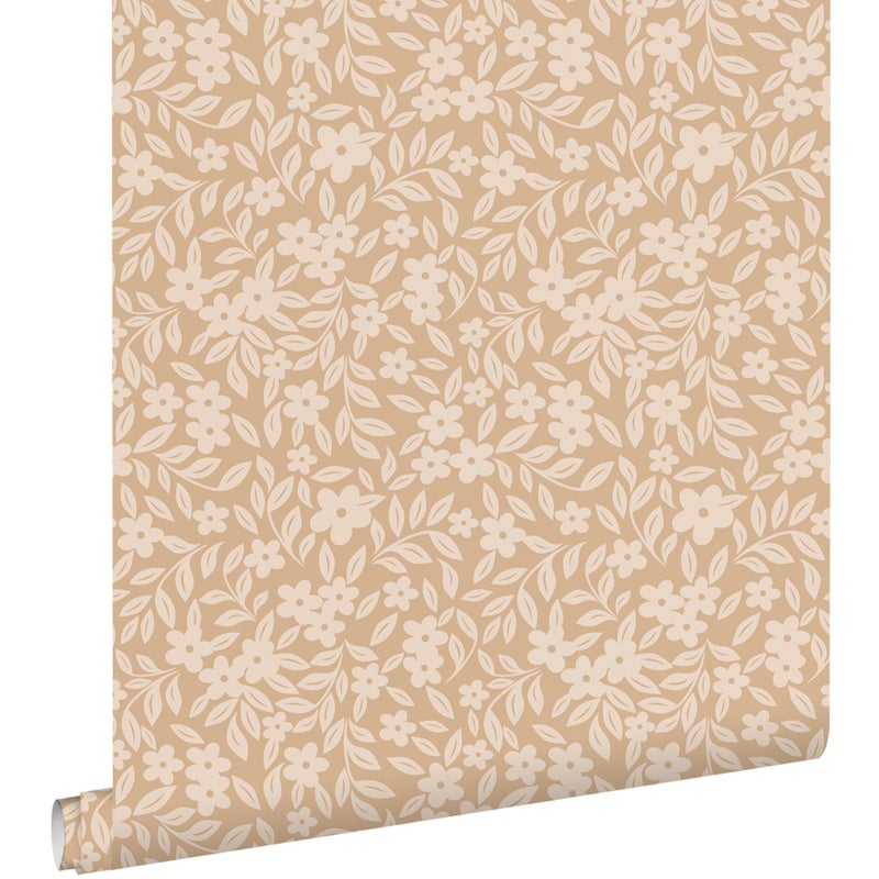 Tapeta kwiaty ciepły beż - 50 x 900 cm - ESTAHOME