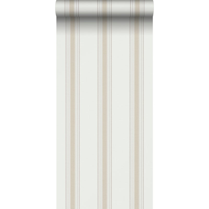 Tapeta paski beżowymIszarym - 53 cm x 10.05 m - SANDERS & SANDERS