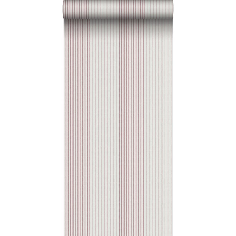 Tapeta paski ciemnej czerwieniIszarym - 53 cm x 10.05 m - SANDERS & SANDERS