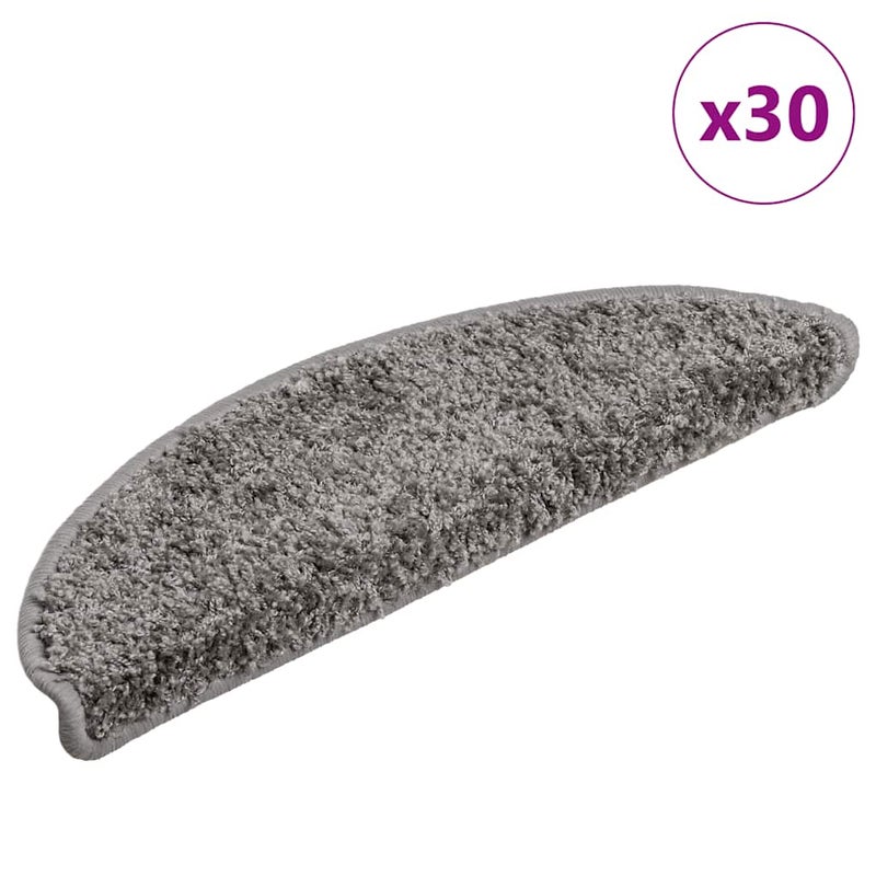 Maty na schody 30 szt. 56x17x3 cm Szare półokrągłe vidaXL