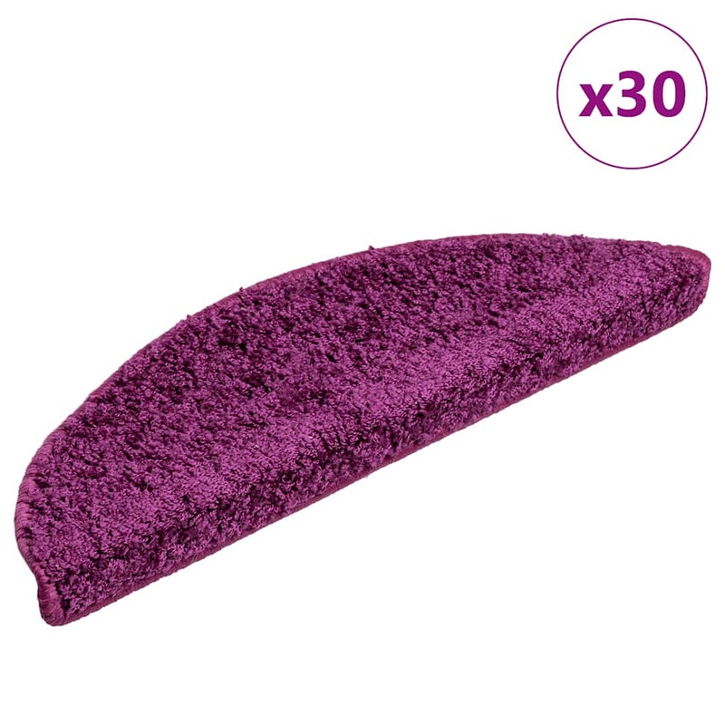 Maty na schody 30 szt. 56x17x3 cm Fioletowe półokrągłe vidaXL