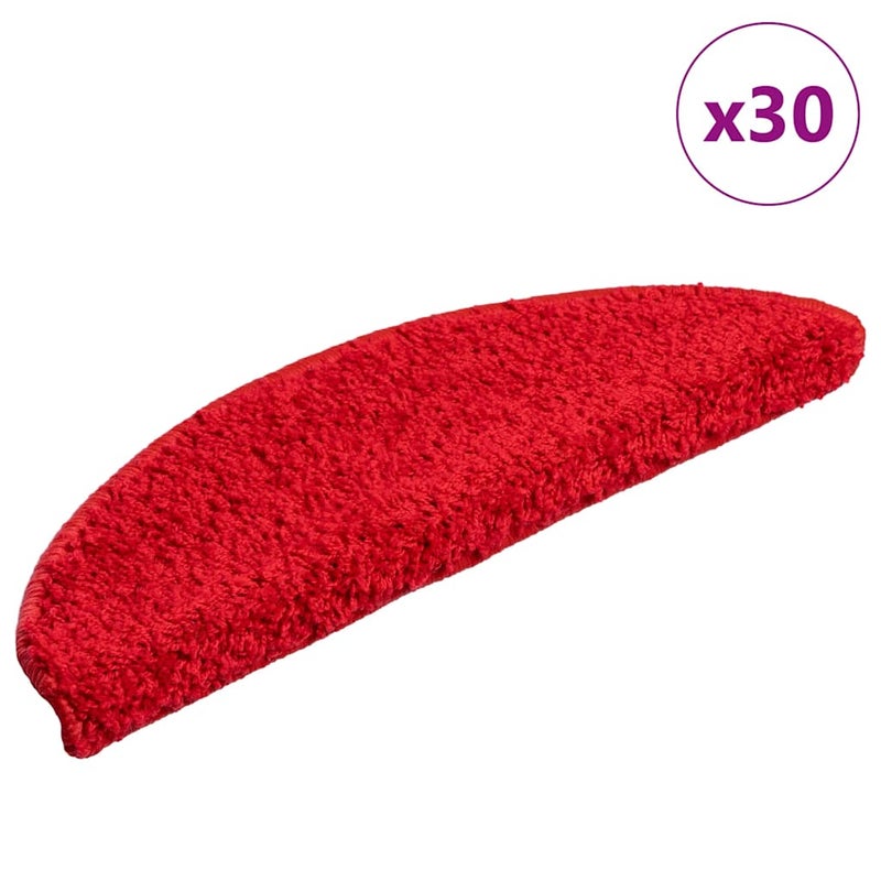 Maty na schody 30 szt. 56x17x3 cm Czerwone półokrągłe vidaXL