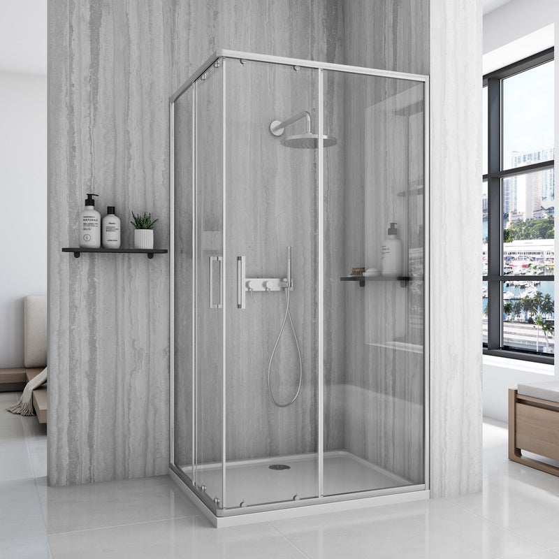 Kabina Prysznicowa Rea City Nikiel Szczotkowany 80 X 100