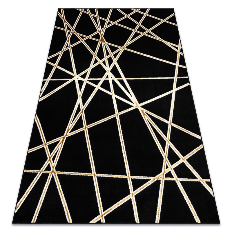 Dywan ALLURE 1964 Geometryczny - Strukturalny, stylowy, glamour czarny / złoty 200x290 cm
