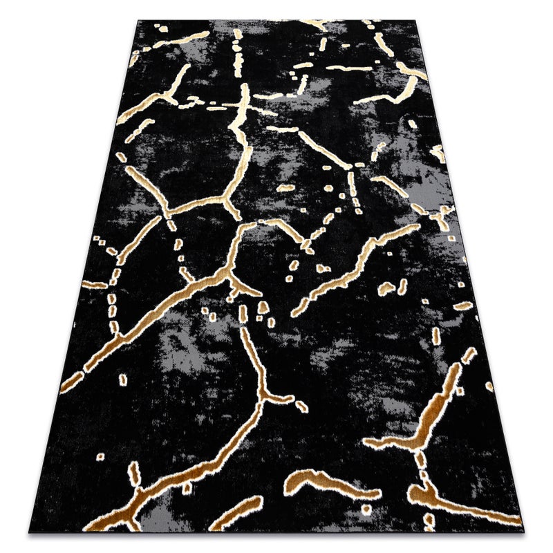 Dywan ALLURE 1967 Marmur - Strukturalny, stylowy, glamour czarny / złoty 160x220 cm