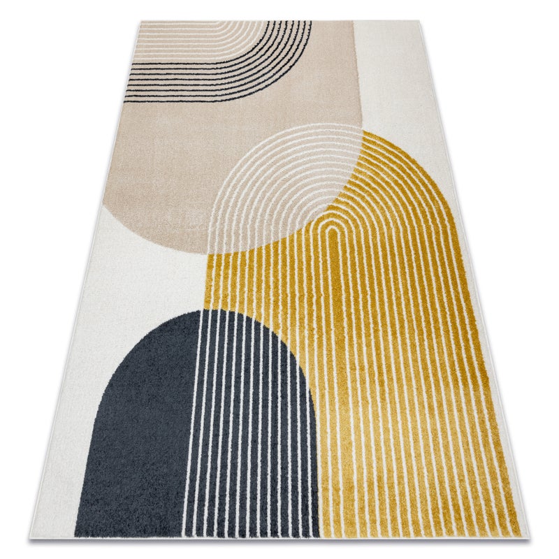 Dywan FUSION 0240 krem / żółty - Geometryczny, nowoczesny, abstrakcyjny 240x330 cm