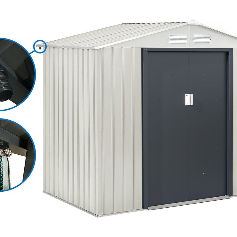 Metalowy domek ogrodowy Nebraska - 4,07m² z rynną