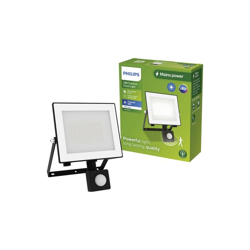 Naświetlacz LED Philips Projektor zewnętrzny z Czujnikiem Ruchu i Zmierzchu 30W 3200lm 3000K IP65 Czarny Lois