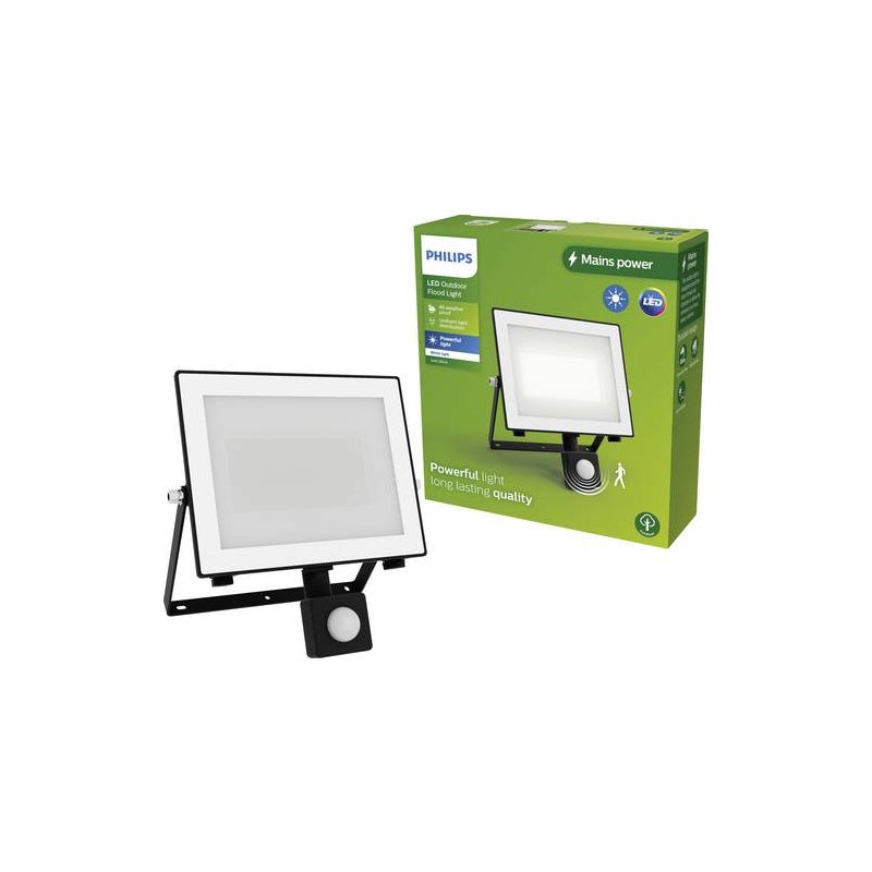 Naświetlacz LED Philips Projektor zewnętrzny z Czujnikiem Ruchu i Zmierzchu 50W 5400lm 3000K IP65 Czarny Lois