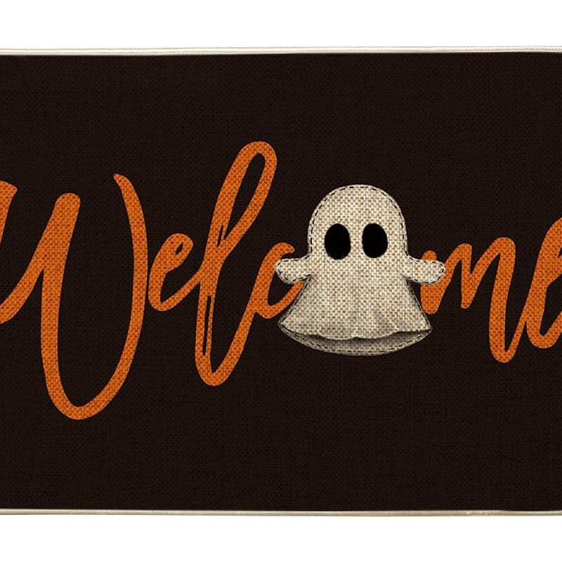 Wycieraczka z motywem ducha Halloween – dekoracja sezonowa – mata podłogowa do użytku wewnątrz i na zewnątrz – 40 x 60 cm