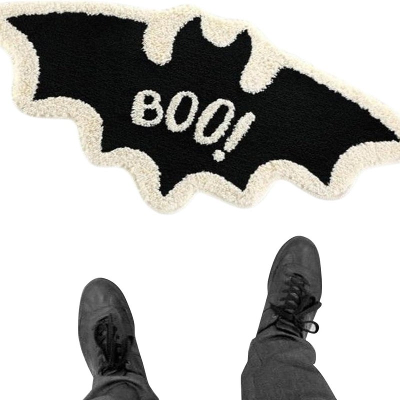 Mata na Halloween, wycieraczka w kształcie nietoperza, dekoracja na Halloween Antypoślizgowa dekoracja sezonowa do domu, na imprezę, na wejście, na