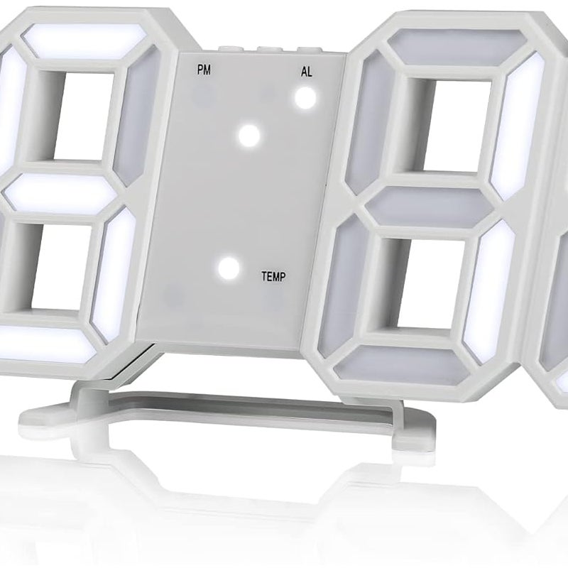 Cyfrowy zegar ścienny LED z portem USB, regulowanym światłem, kalendarzem, alarmem i wskaźnikiem temperatury, idealny do biura, domu, hotelu i sypial