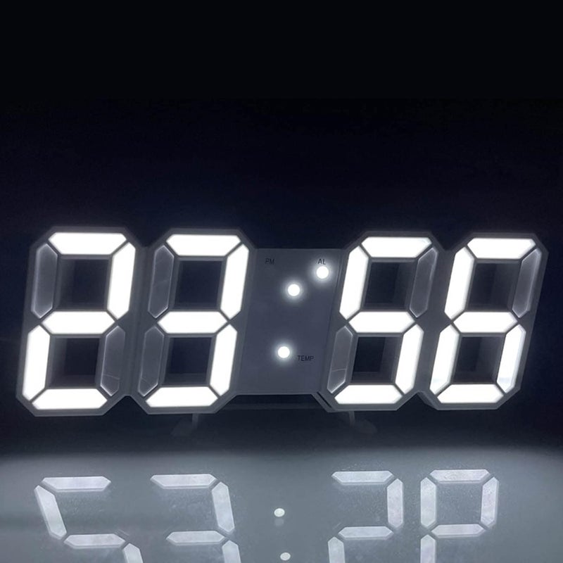 Cyfrowy zegar ścienny, minimalistyczny cyfrowy zegar biurkowy LED, cyfrowy budzik 3D, zegar ścienny do domu, salonu, biura