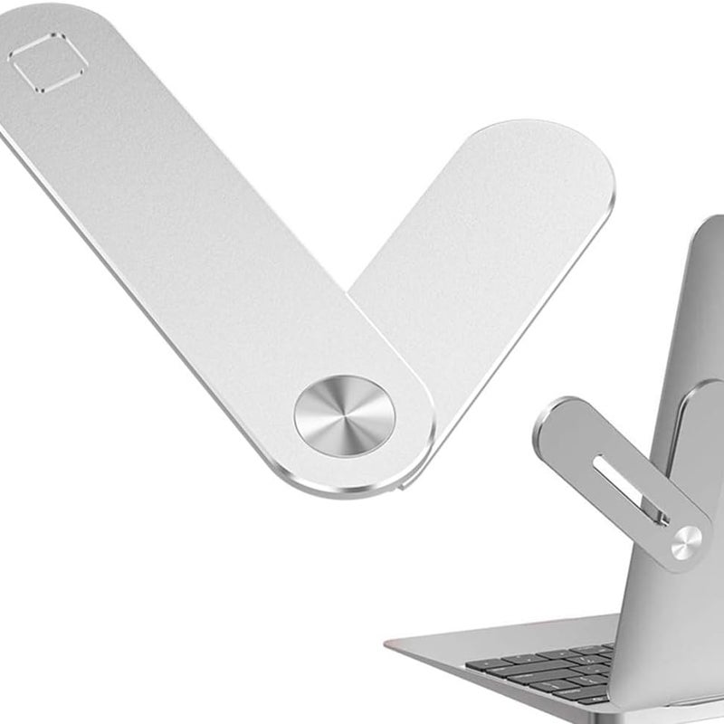 Magnetyczna podstawka pod laptopa, składana podstawka pod laptopa, regulowana boczna podstawka pod ekran telefonu, srebrna