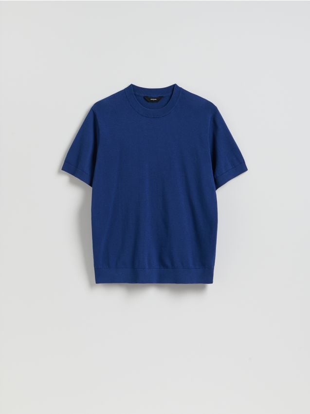 Reserved - Sweter z krótkim rękawem - niebieski