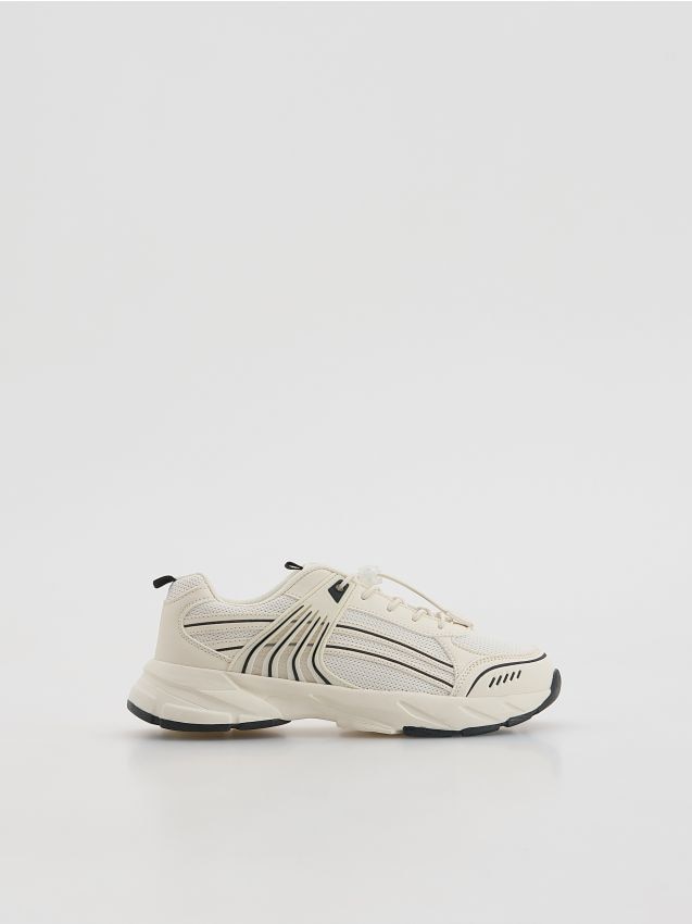 Reserved - Klasyczne sneakersy - złamana biel
