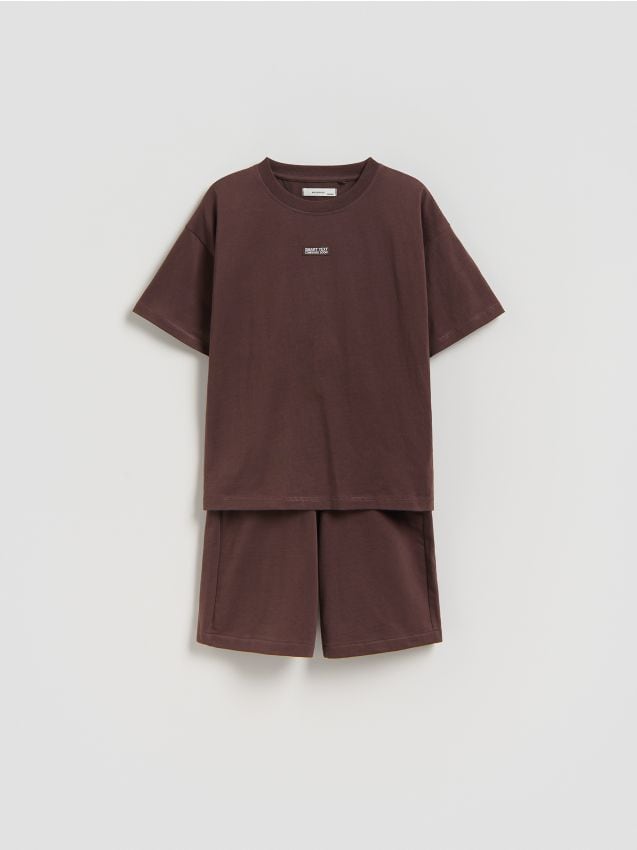 Reserved - Bawełniany komplet - ciemnobrązowy