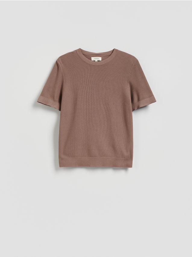 Reserved - Sweter z krótkim rękawem - beżowy