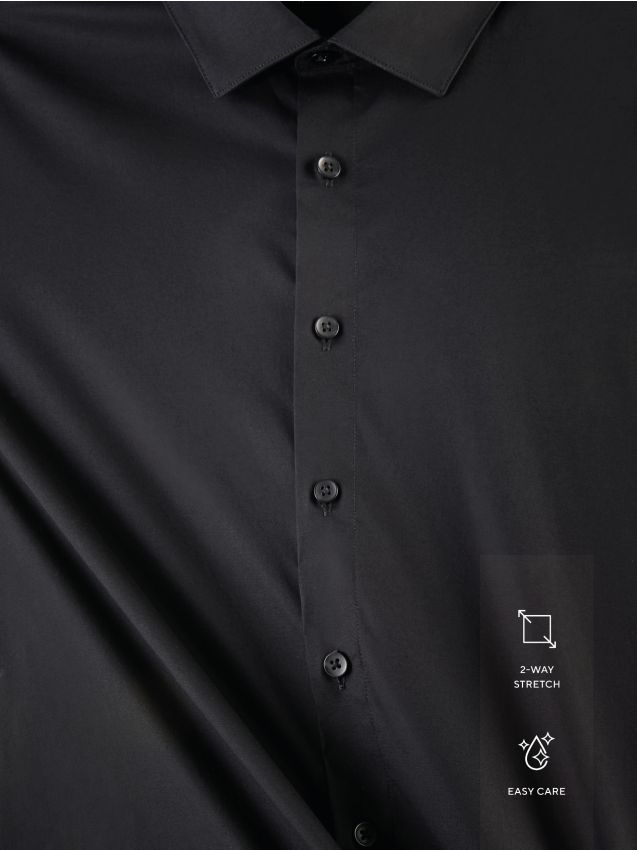 Reserved - Bawełniana koszula slim fit - czarny