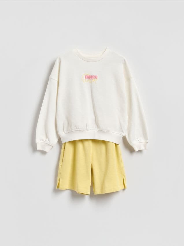 Reserved - Dresowy komplet z bawełny - złamana biel