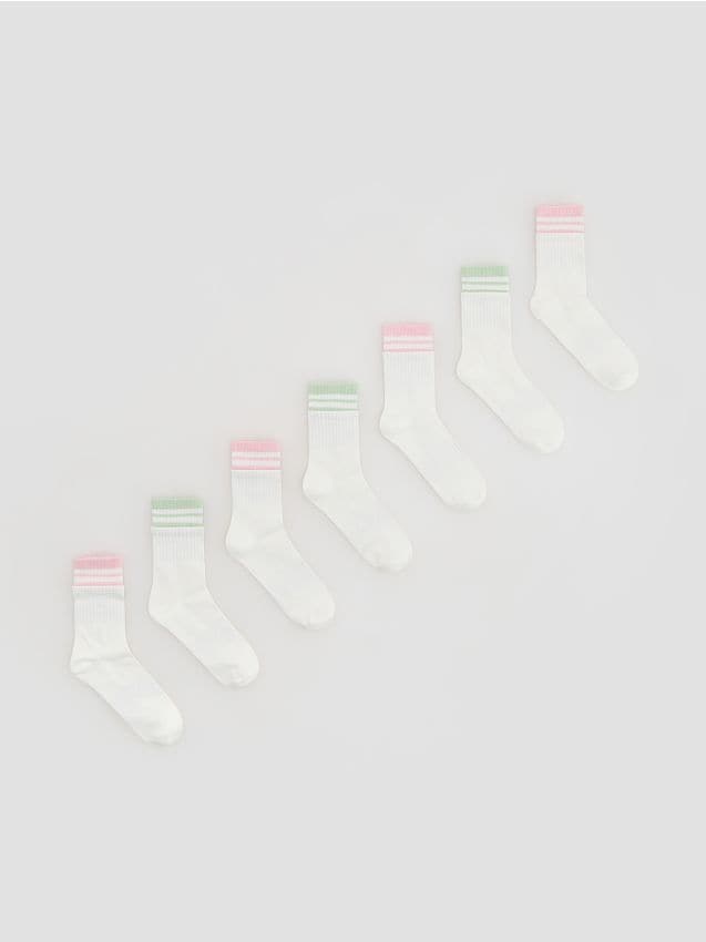 Reserved - Skarpetki 7-pak - złamana biel