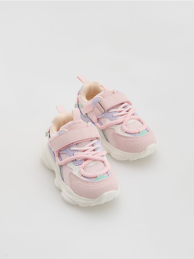 Reserved - Lekkie sneakersy z łączonych materiałów - wielobarwny