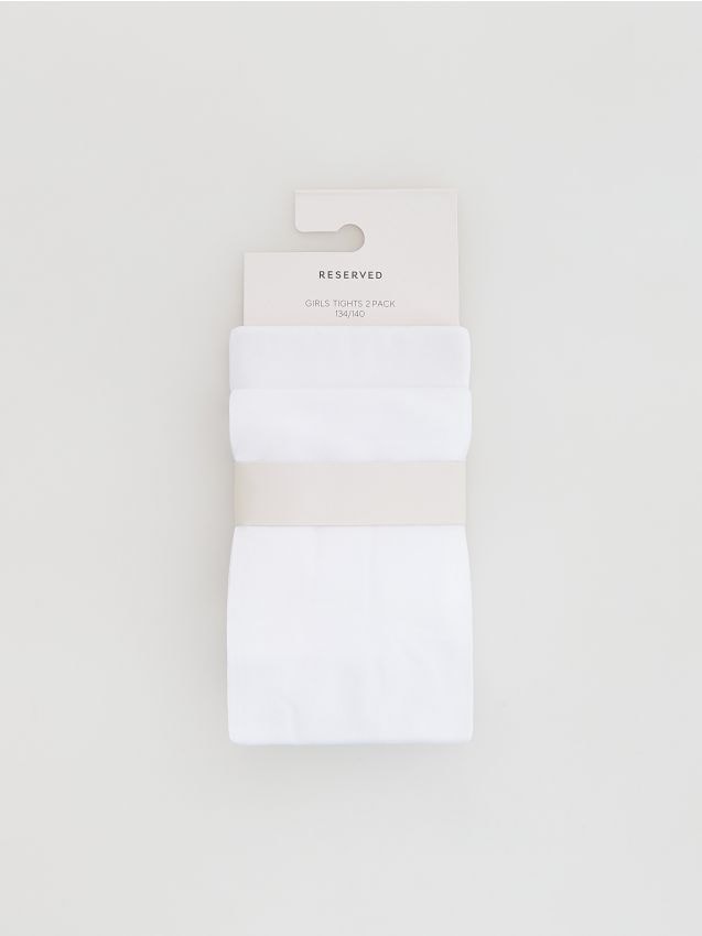 Reserved - Białe rajstopy z mikrofibry 20 DEN 2 pack - biały