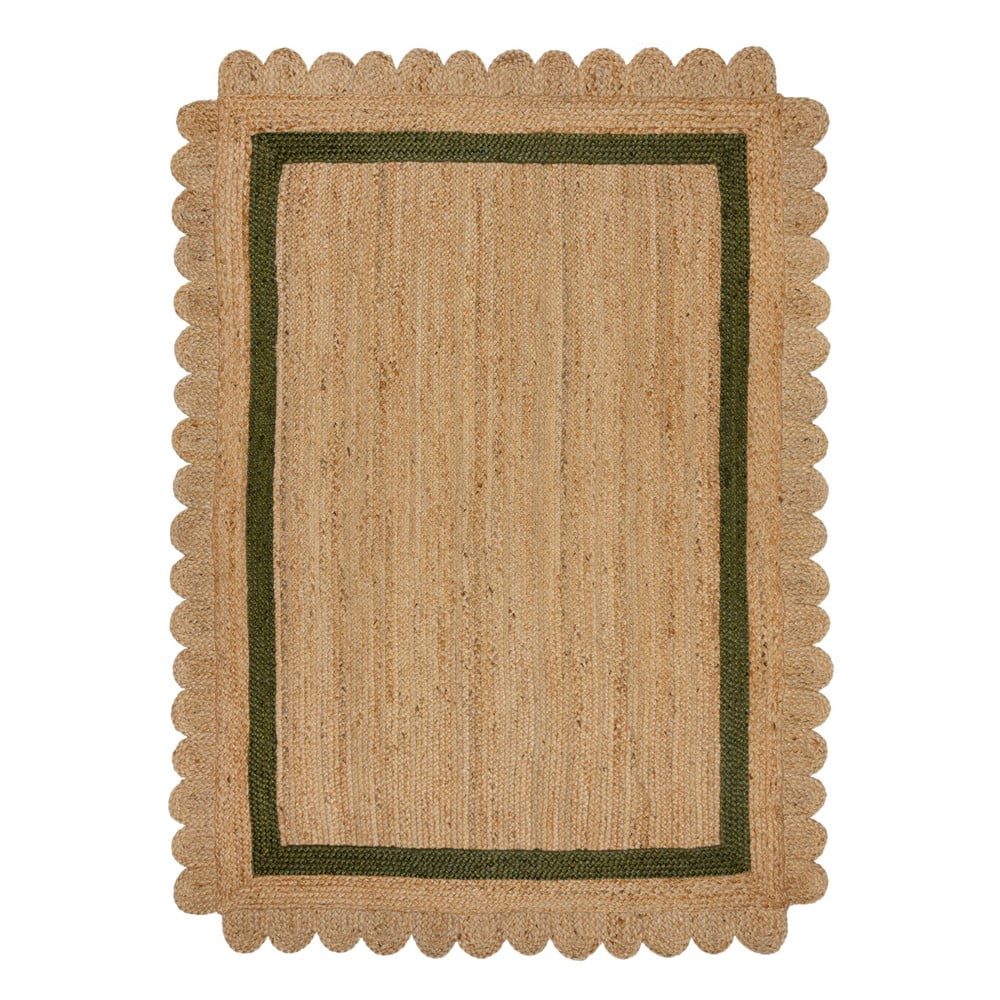 Ciemnozielono-naturalny kolorze dywan z juty tkany ręcznie 160x230 cm Grace Green – Flair Rugs