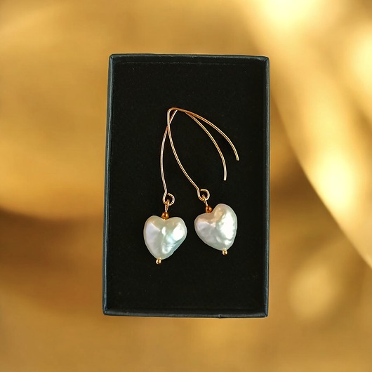 Serce - perła : kolczyki : wyjątkowy prezent PREMIUM