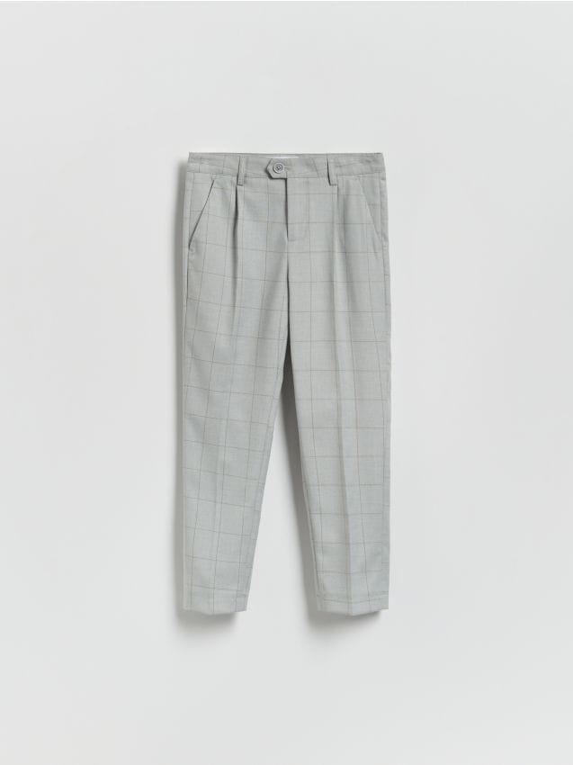 Reserved - Eleganckie spodnie w kratę - jasnoszary