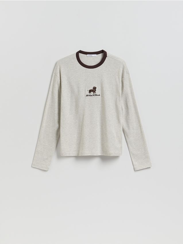 Reserved - Longsleeve w paski - wielobarwny