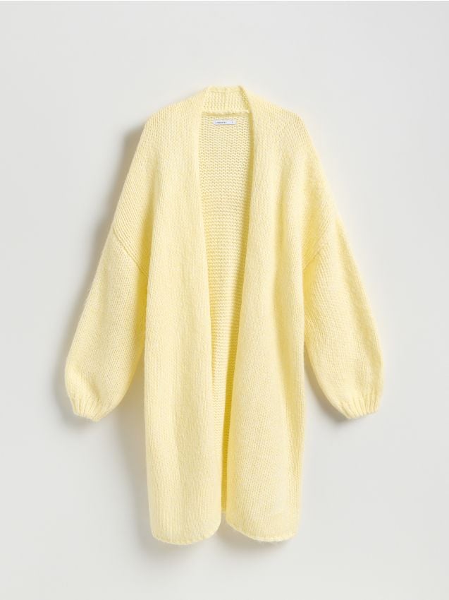 Reserved - Długi kardigan - jasnożółty