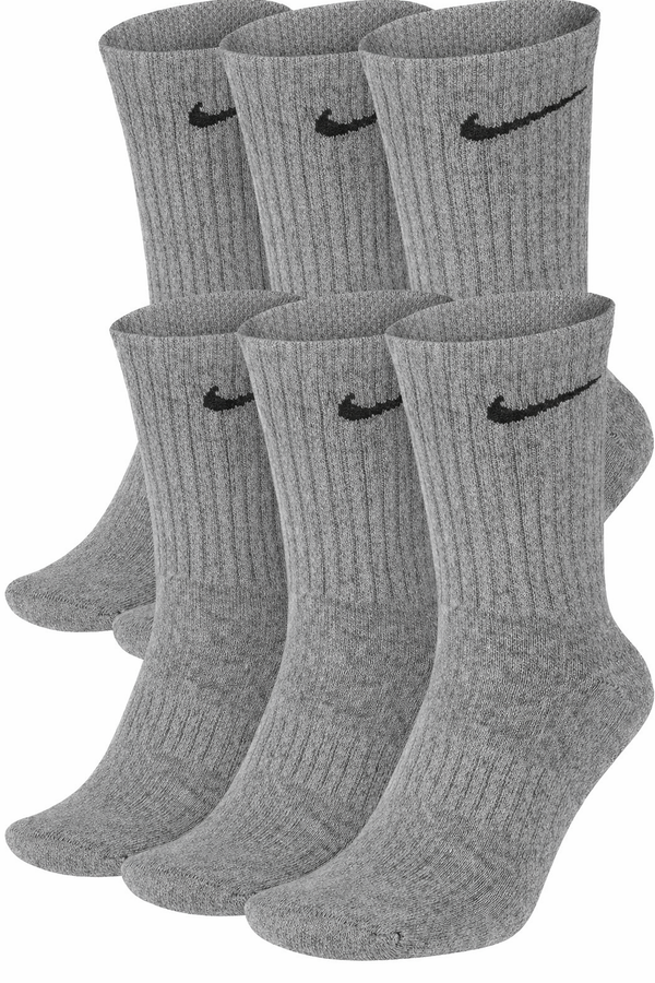 Skarpety długie NIKE Everyday Cushion Crew 6 pak SZARE Sportowe