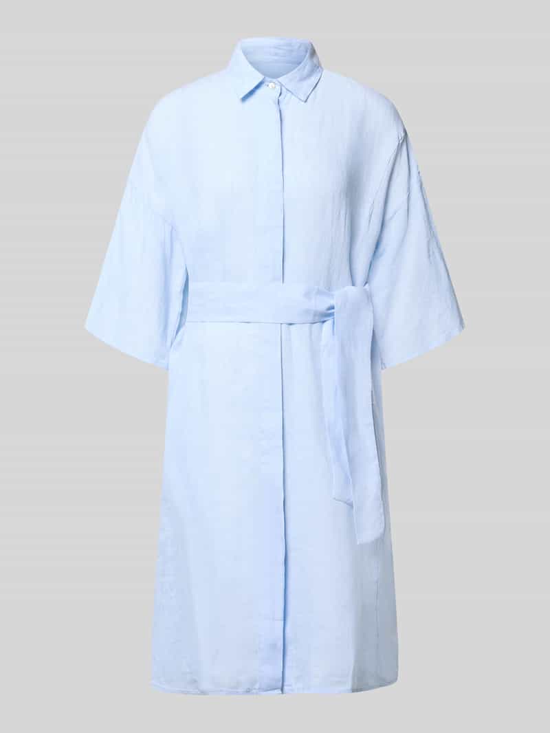 krój regular fit lniana sukienka z czystego lnu model 'Derby'