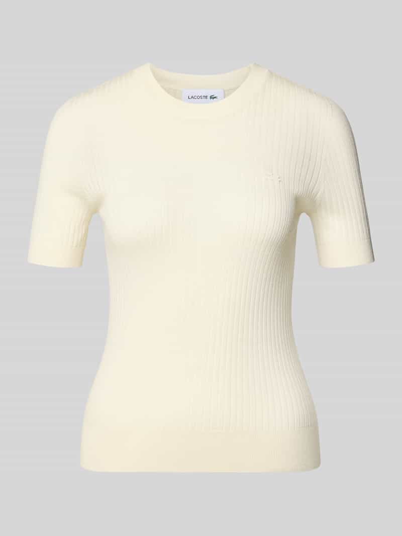 Koszulka dzianinowa z czystej wełny o kroju regular fit