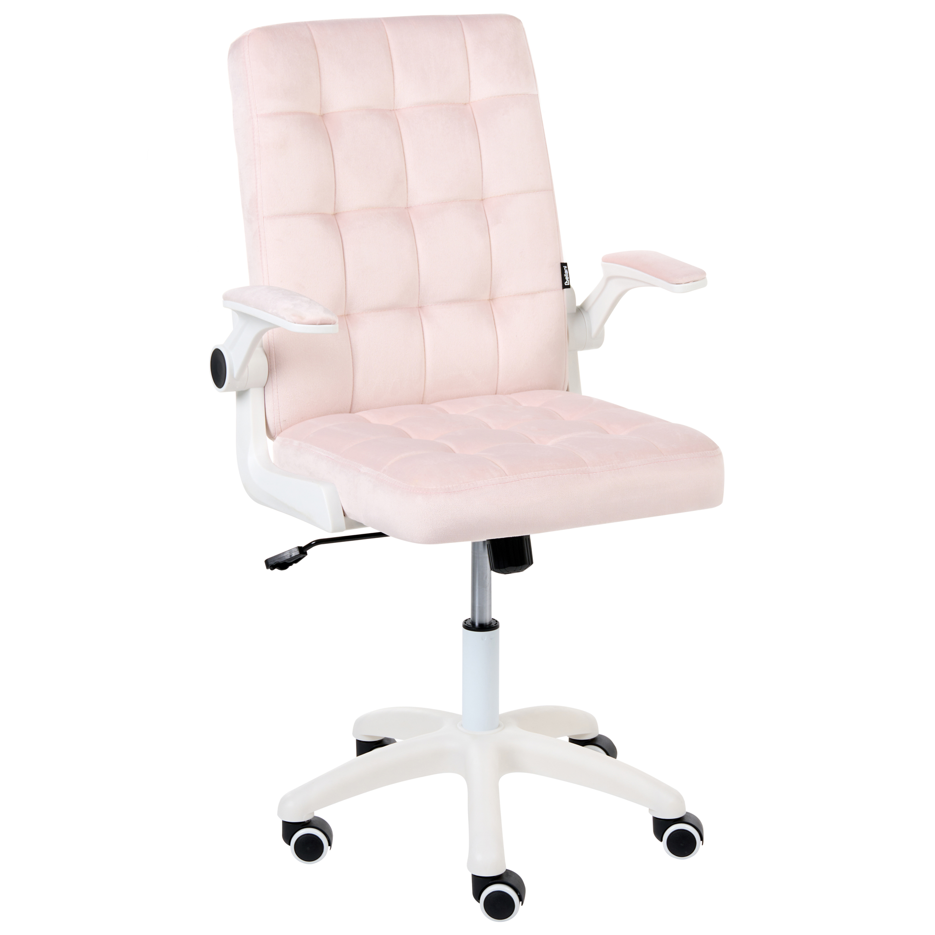 Beliani Krzesło biurowe DANDY Welur Pastelowy róż