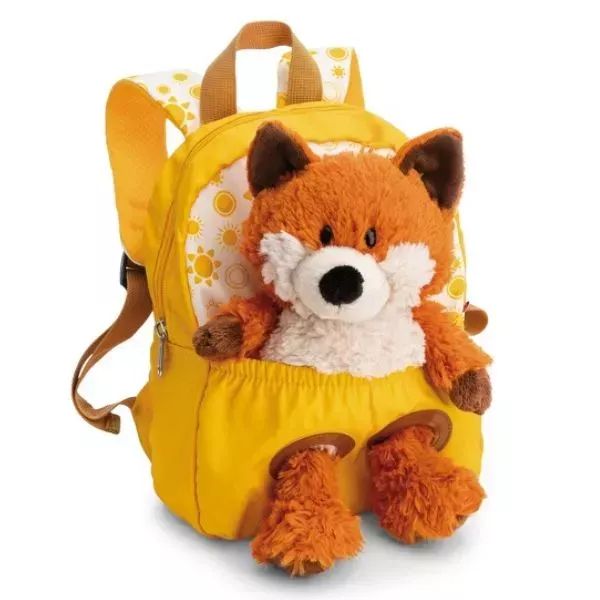 Nici: Plecak z lisem pluszowym - żółty, 25 cm