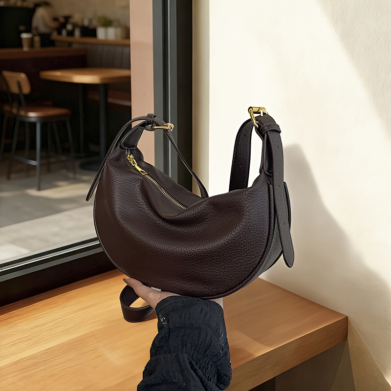 TEMU Damska Miękka Torba Crossbody - Stylowa Torba na Ramię z Wieloma Zamkami Błyskawicznymi i Regulowanym Paskiem, Idealna do Codziennego Użytku,