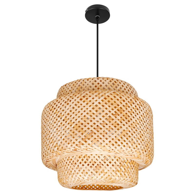 Lampa wisząca E27 LED Poli 40 cm oprawa sufitowa żyrandol IP20 bambus boho MasterLED