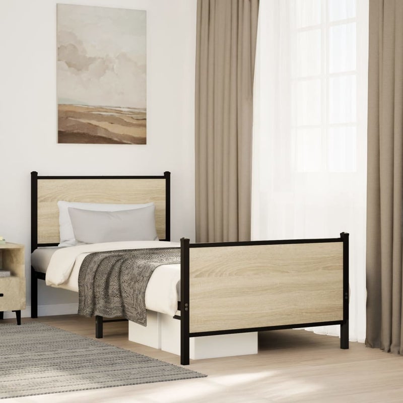 Łóżko Metalowe Czarne Rama łóżka Ze Stelażem Łóżko Do Sypialni Pokoju 80x200 cm