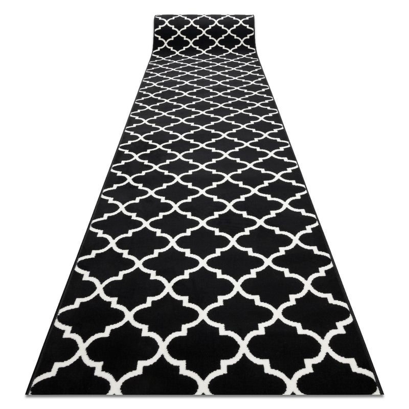 CHODNIK BCF MORAD Trelis koniczyna marokańska czarny / krem 120 cm 120x420 cm