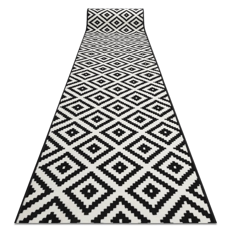CHODNIK BCF MORAD Ruta romby czarny / krem 70 cm 70x740 cm